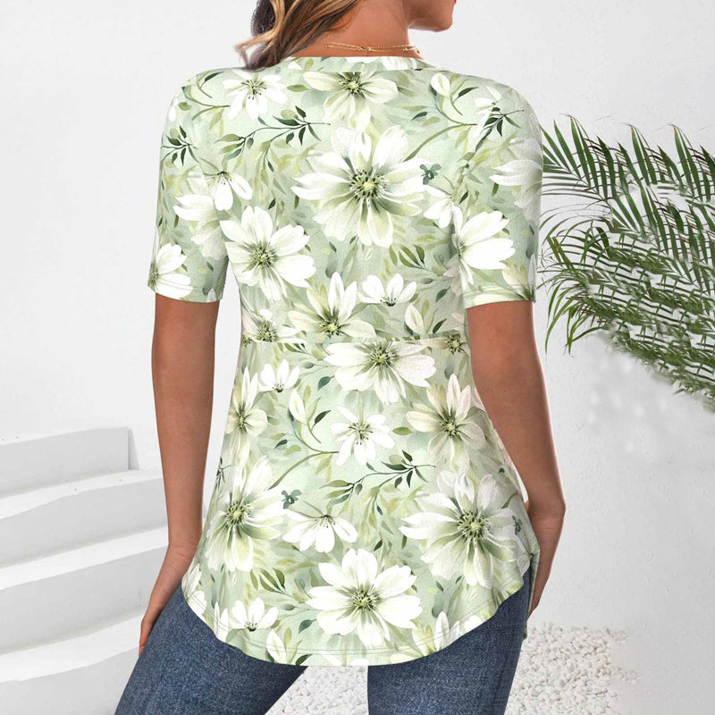Blouse Élégante À Imprimé Floral