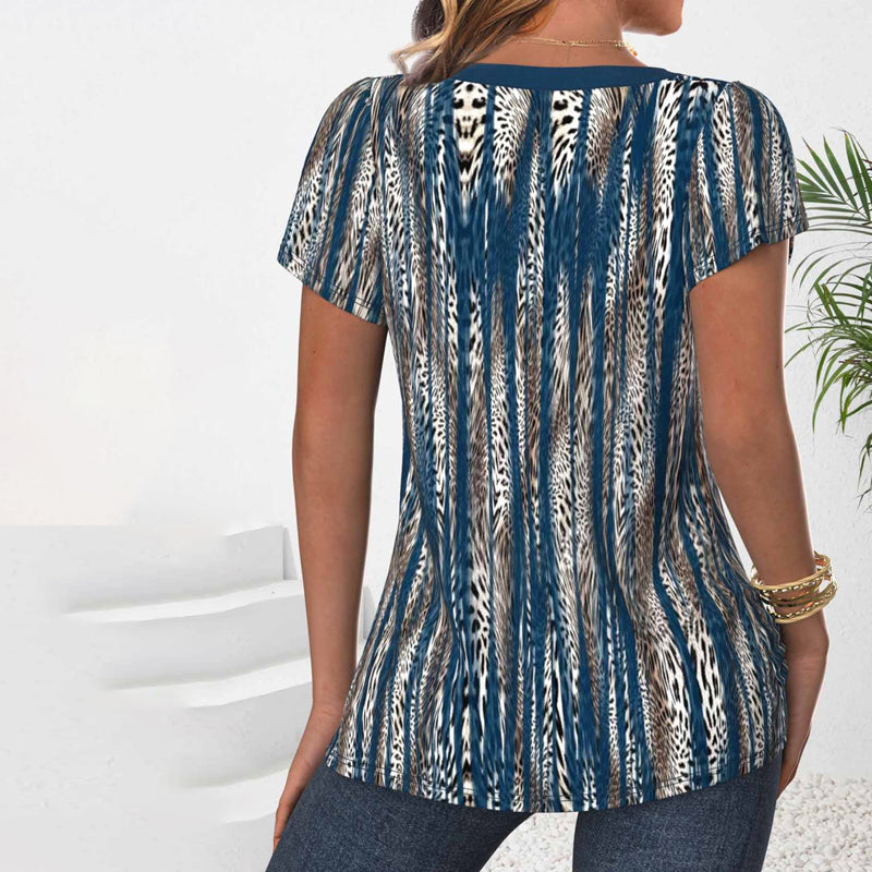 Blouse Vintage À Imprimé Léopard