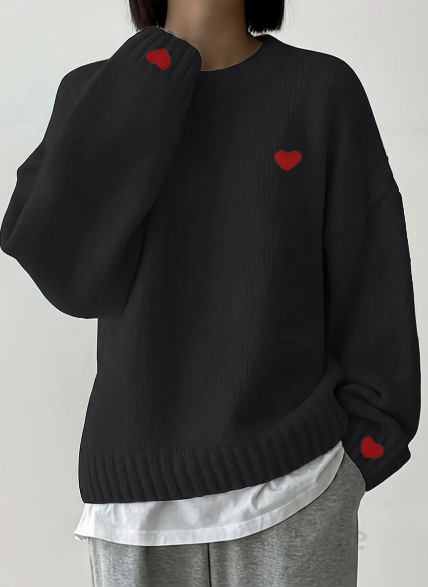 Sweater Liora – Pull Cœur Décontracté de Saint-Valentin