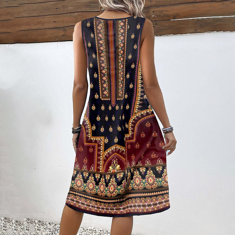 Robe À Imprimé Ethnique Vintage