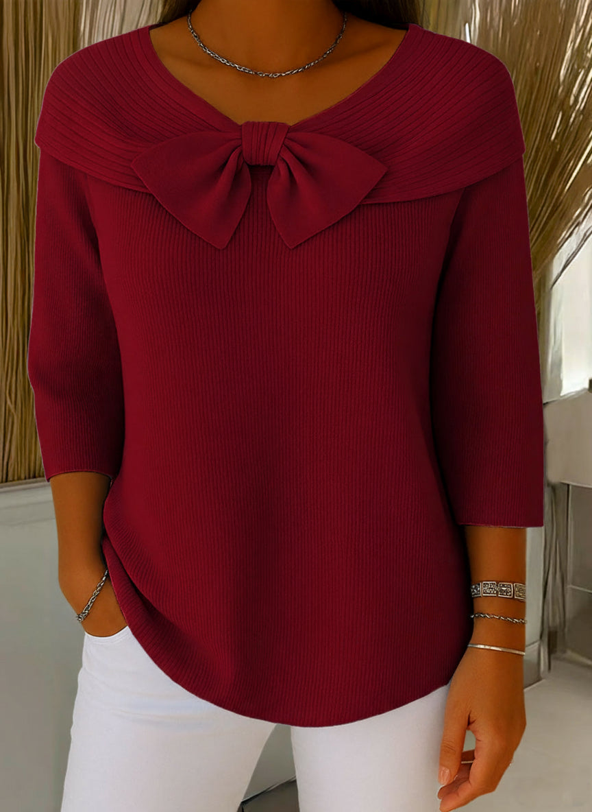 Pull Liora – Noeud Élégant & Col Rond