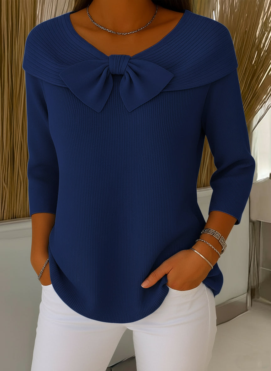 Pull Liora – Noeud Élégant & Col Rond