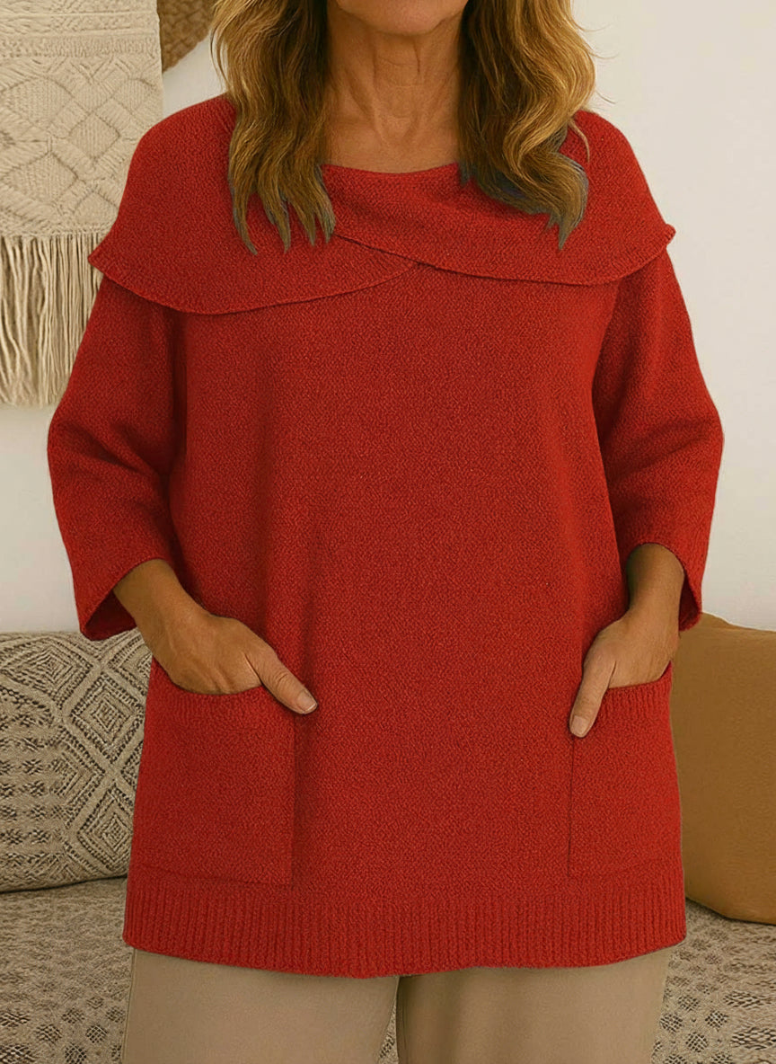 Pull Novéa – Col Revers & Manches 3/4