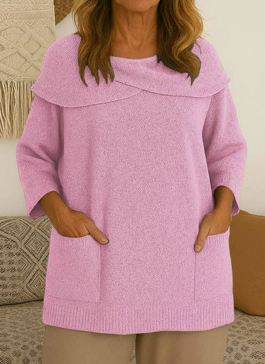 Pull Novéa – Col Revers & Manches 3/4