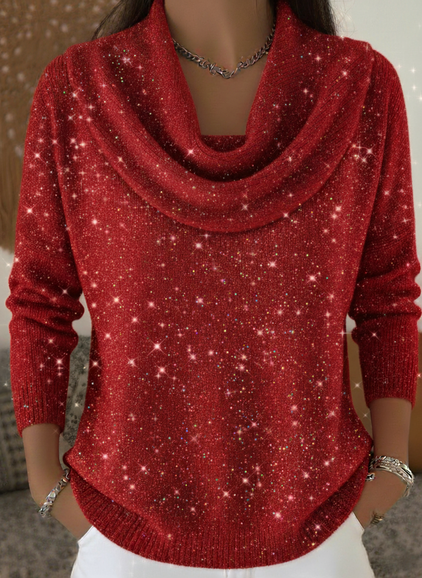 Pull Elenya – Maille Unie Brillante et Fluide