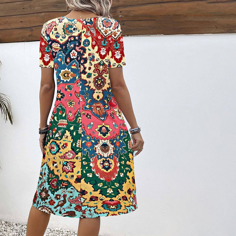Robe À Imprimé Ethnique Vintage