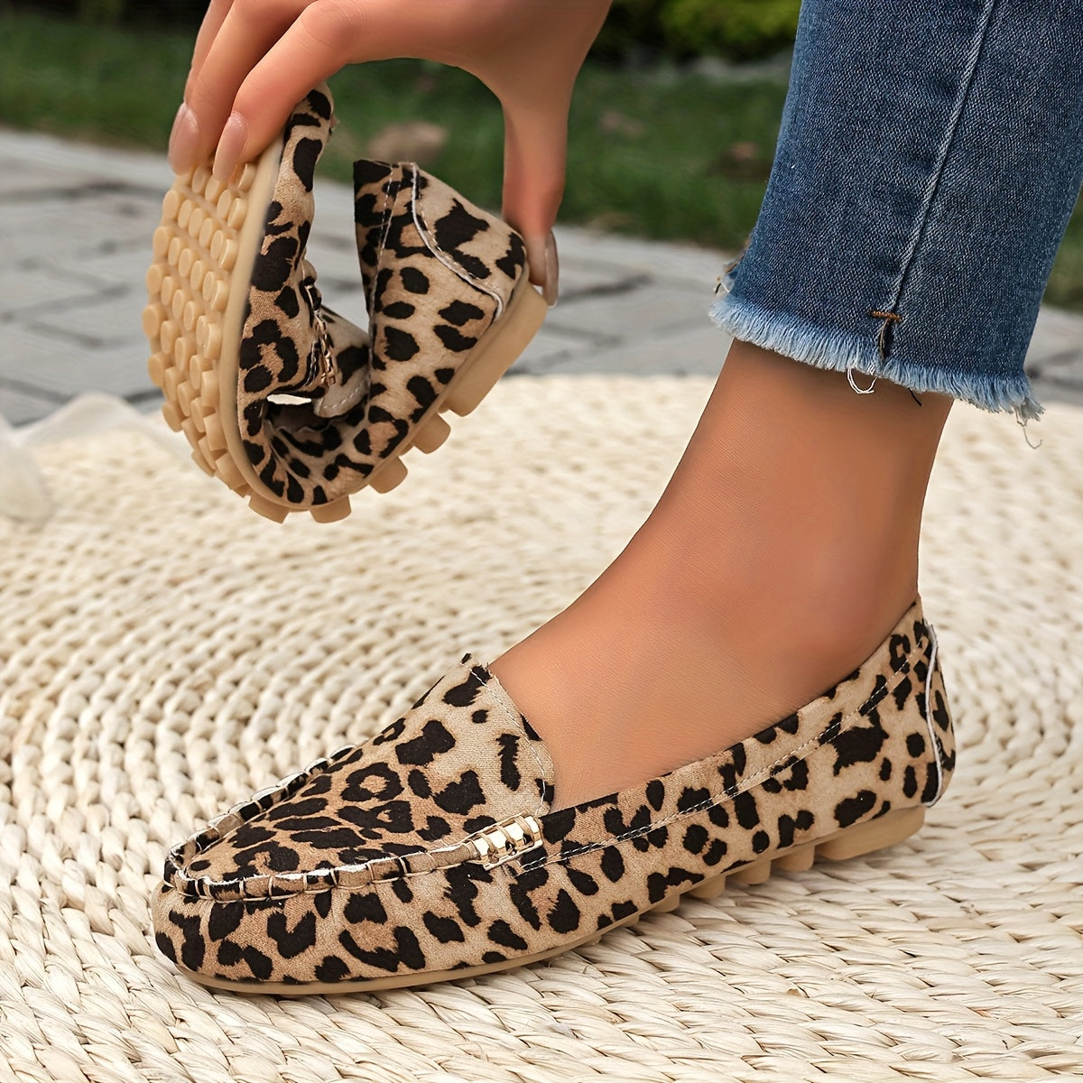 Jaya – Mocassins léopard souples et confortables