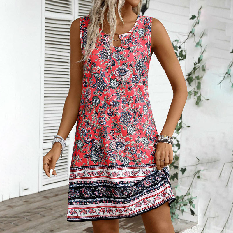 Robe Vintage À Imprimé Ethnique