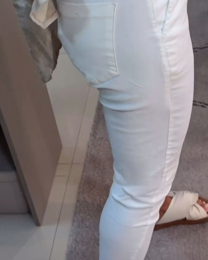 Nahia – Pantalon fluide à cordon, taille élastique, coupe droite décontractée
