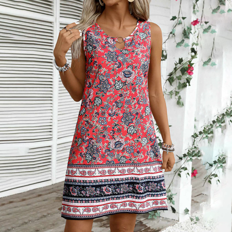 Robe Vintage À Imprimé Ethnique