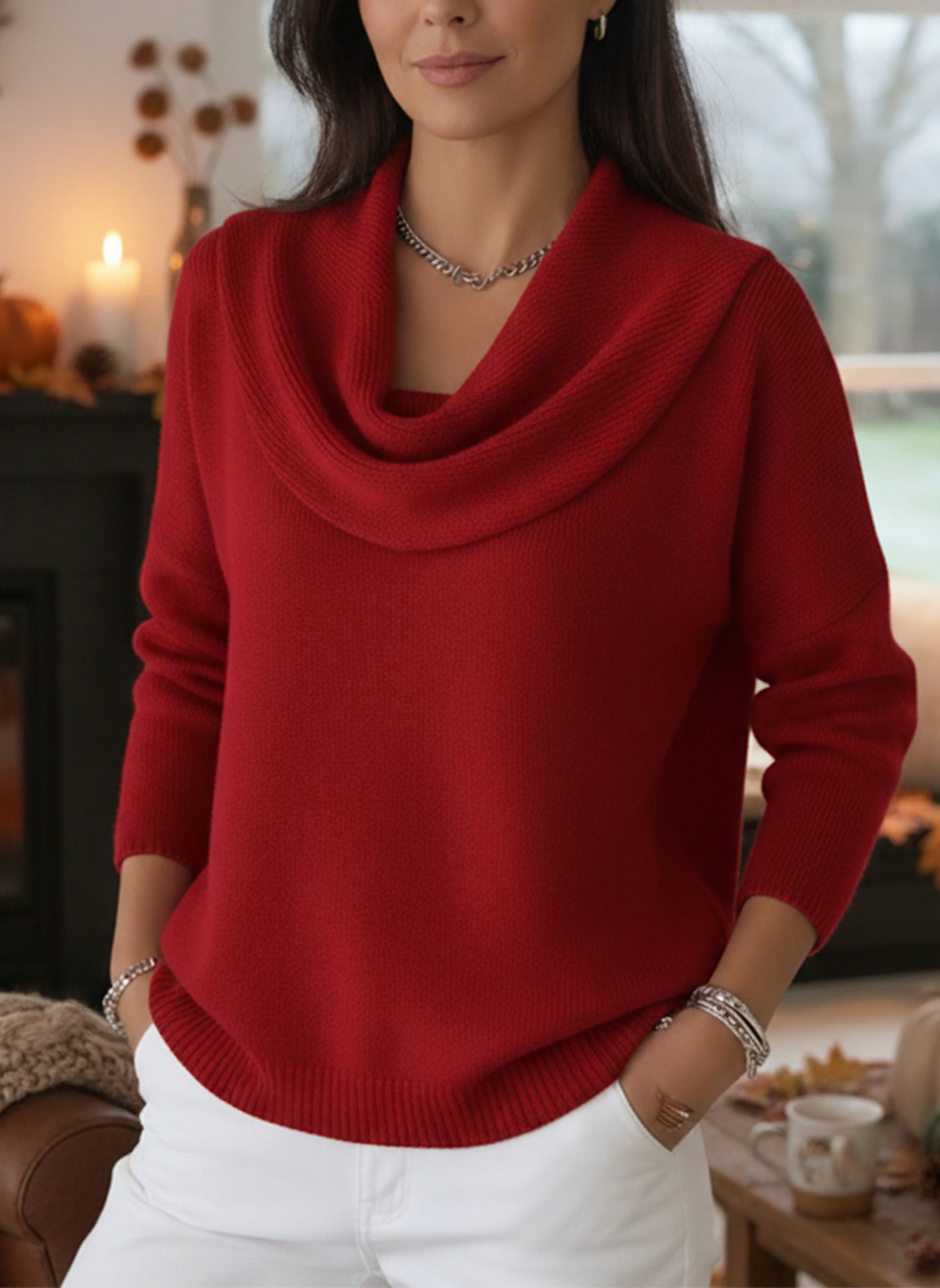 Sweater Célia – Col Volant et Coupe Ajustée