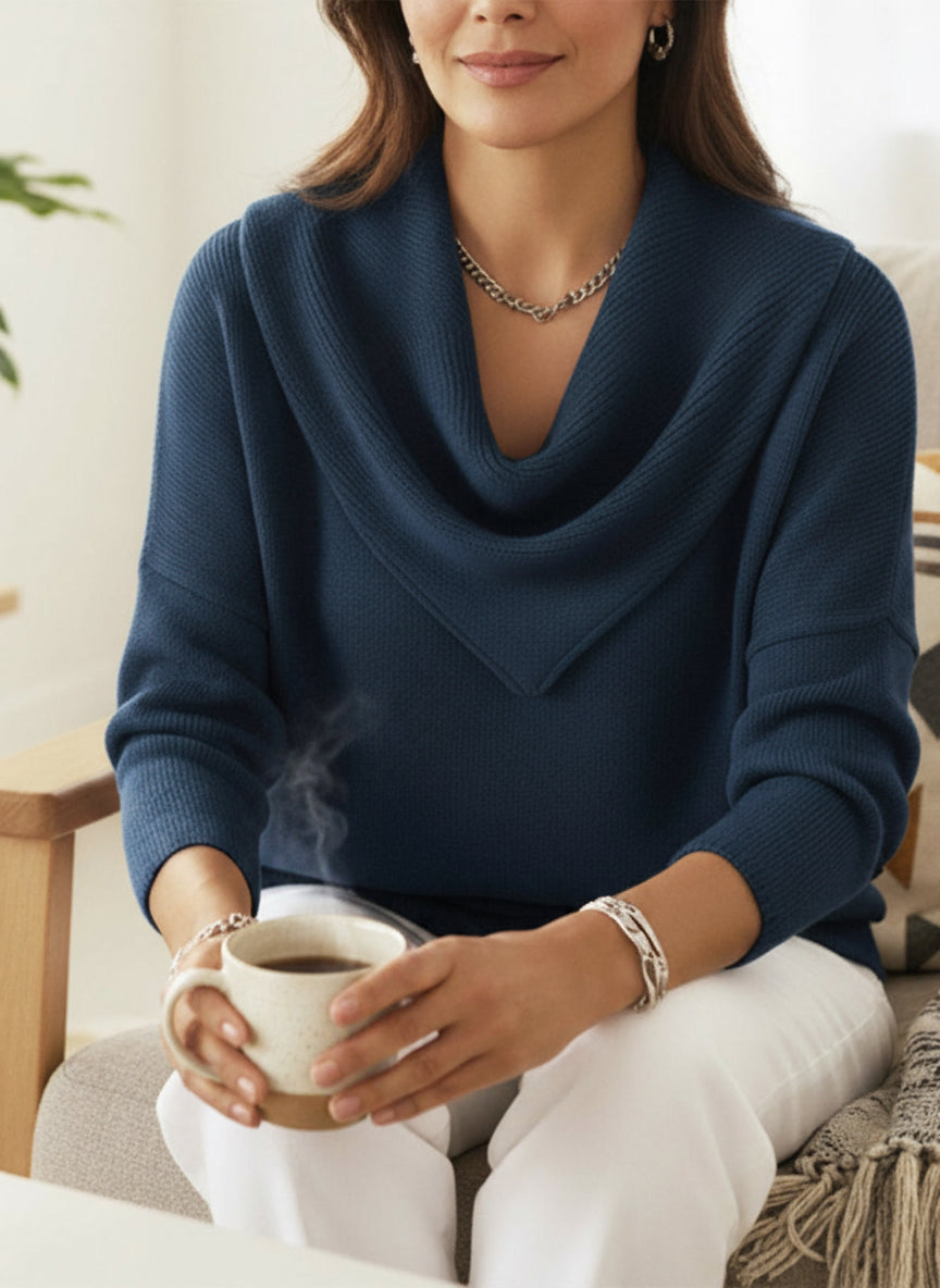 Pull Séliana – Col Triangle & Style Rétro