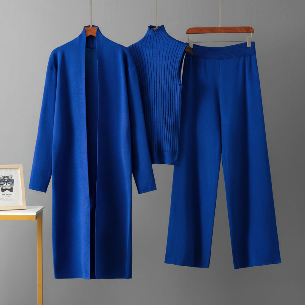 Ensemble Adara – Manteau, Pull et Pantalon Ample Élégant