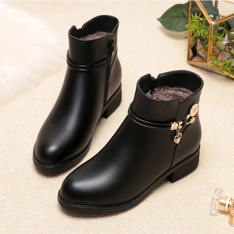 Bottes Célia – Cuir & Doublure Chaude