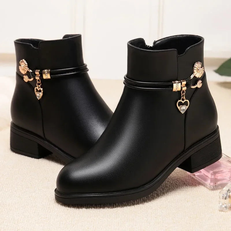 Bottes Célia – Cuir & Doublure Chaude