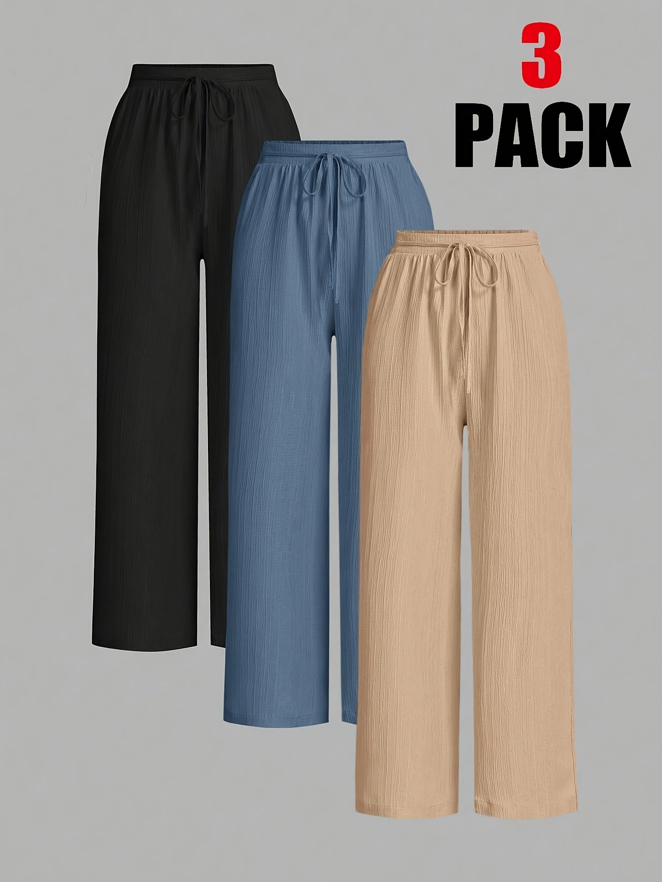 Calypso – Pack 3 pantalons légers femme fluide