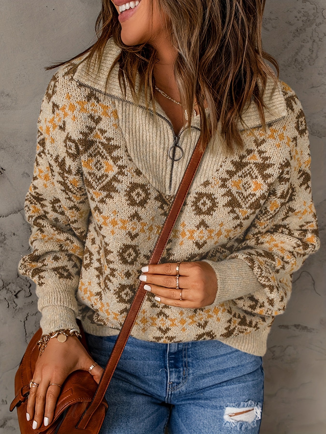 Althea - Pull col montant zippé maille côtelée