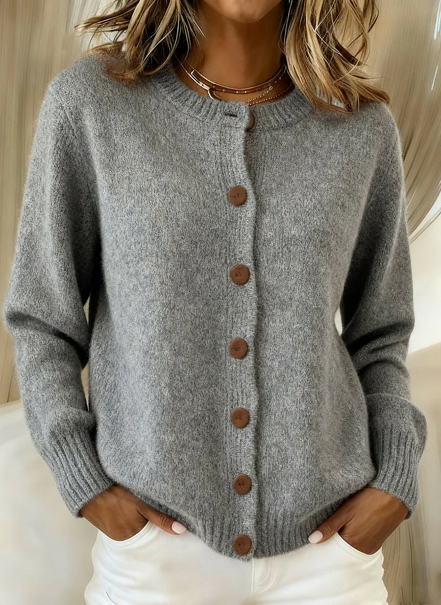 Cardigan Maïwen – Maille Jacquard Boutonnée Style Rétro