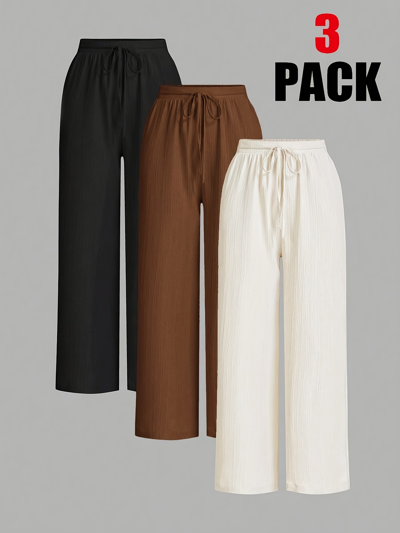 Calypso – Pack 3 pantalons légers femme fluide