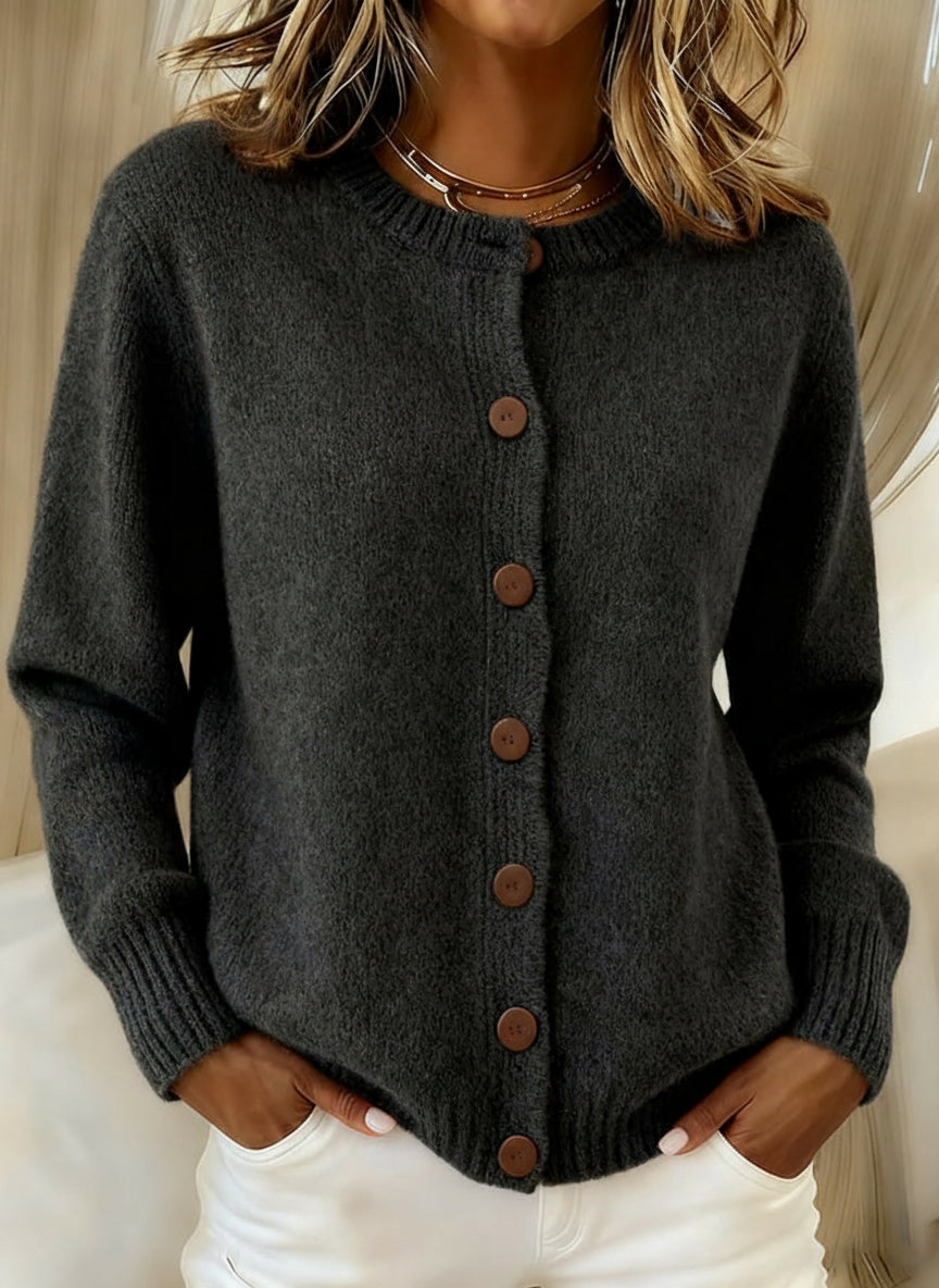 Cardigan Maïwen – Maille Jacquard Boutonnée Style Rétro