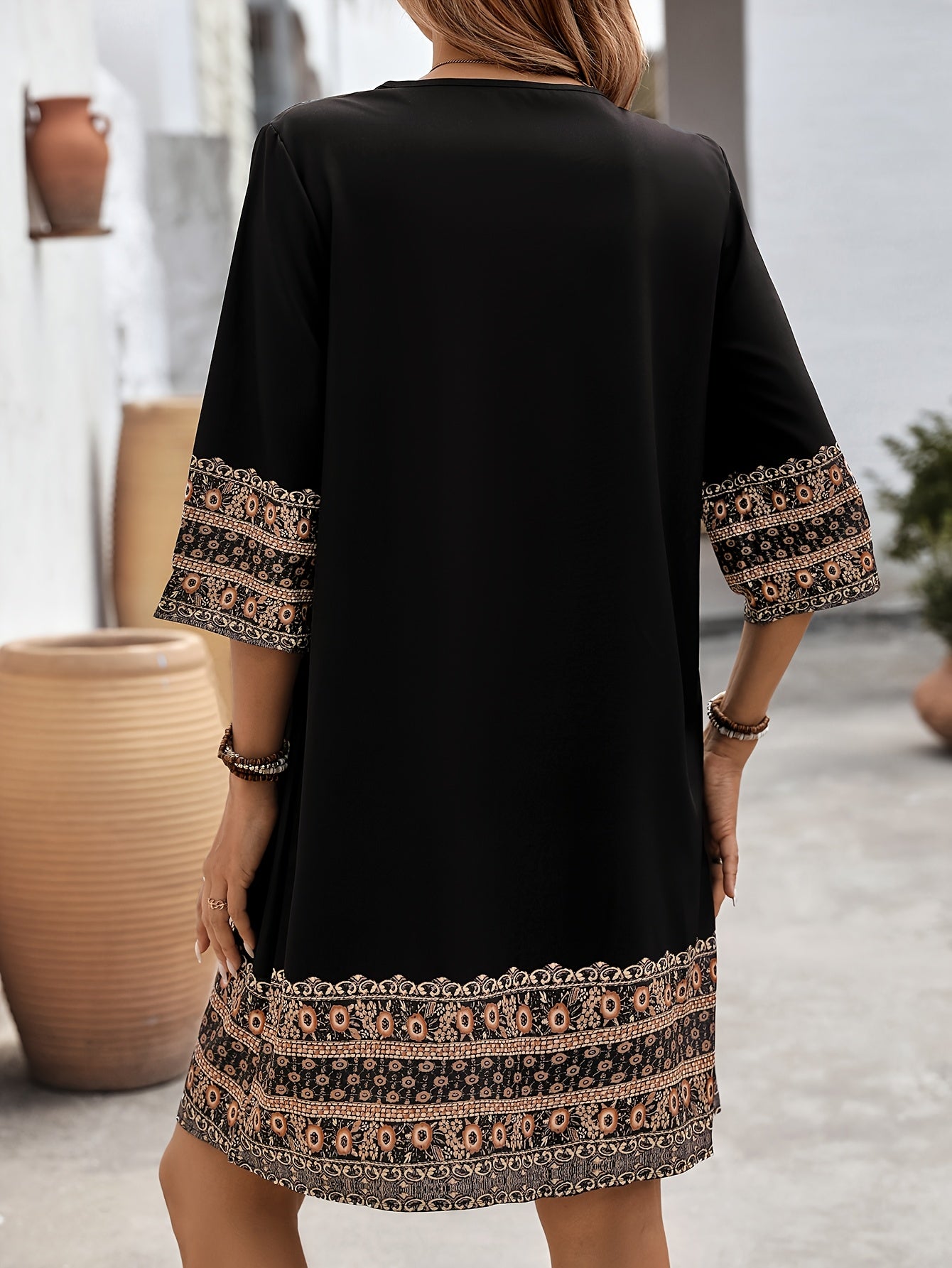 Selva – Robe droite imprimée ethnique