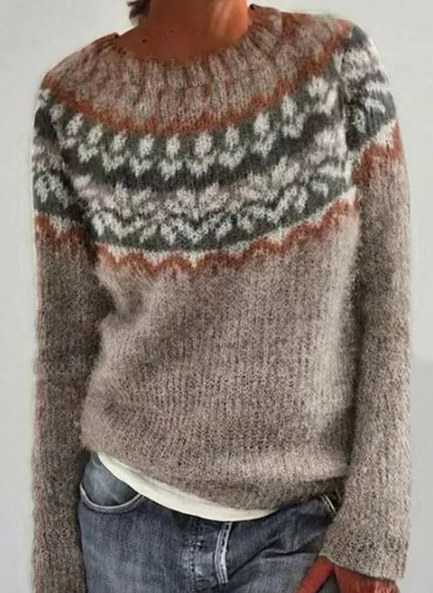 Pull Aléria – Col Roulé à Imprimé Artistique Rétro