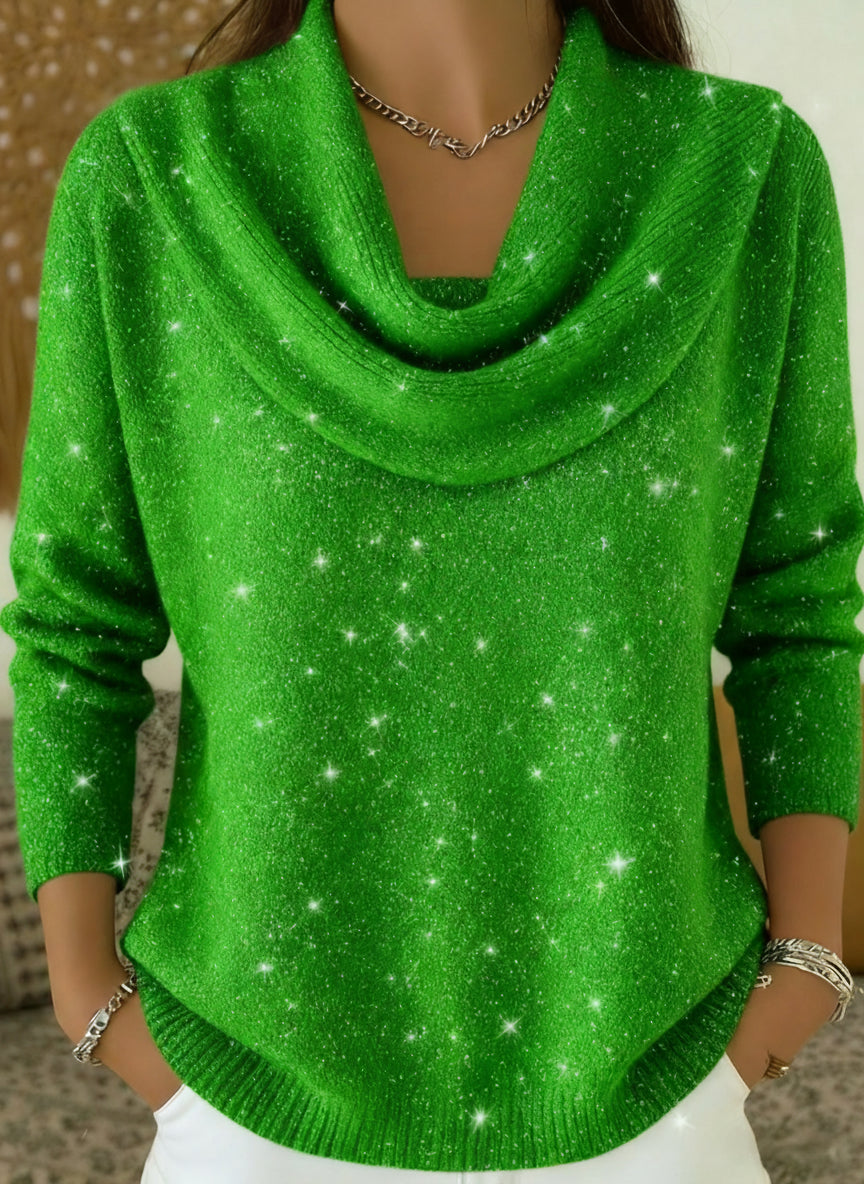 Pull Elenya – Maille Unie Brillante et Fluide